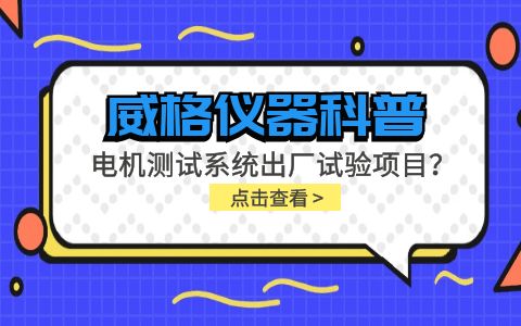 威格儀器-電機(jī)測(cè)試系統(tǒng)出廠試驗(yàn)項(xiàng)目有哪些？插圖